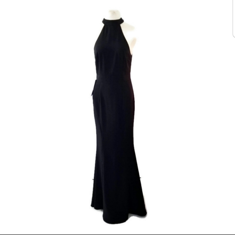 JARLO Caden Halter Neck Maxi Black Dress Size 6 - Picture 3 of 5